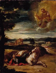 Spanisch - Der heilige Antonius von Padua erscheint einem Ritter